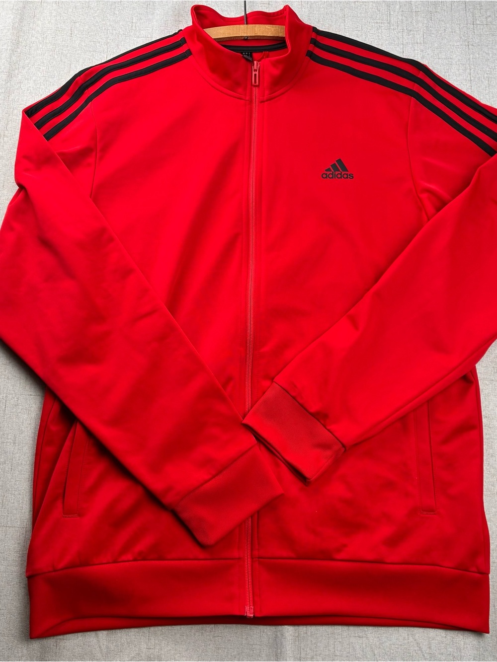 Adidas Essentials Warm-Up 3-Stripes Track Jacket Men's L Full Zip Front Pockets